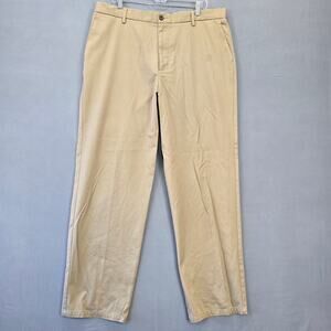 Dockers Signature Khaki Brown Pants Straight Classic Fit Flat Front Mens Size 38